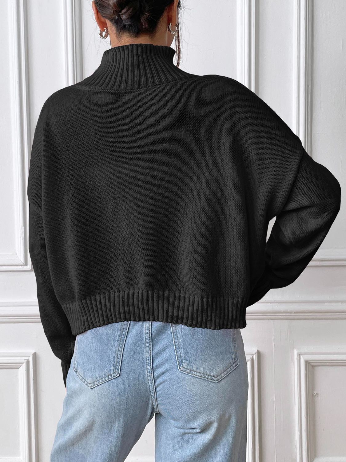 Turtleneck Long Sleeve Sweater-Angel Casuals