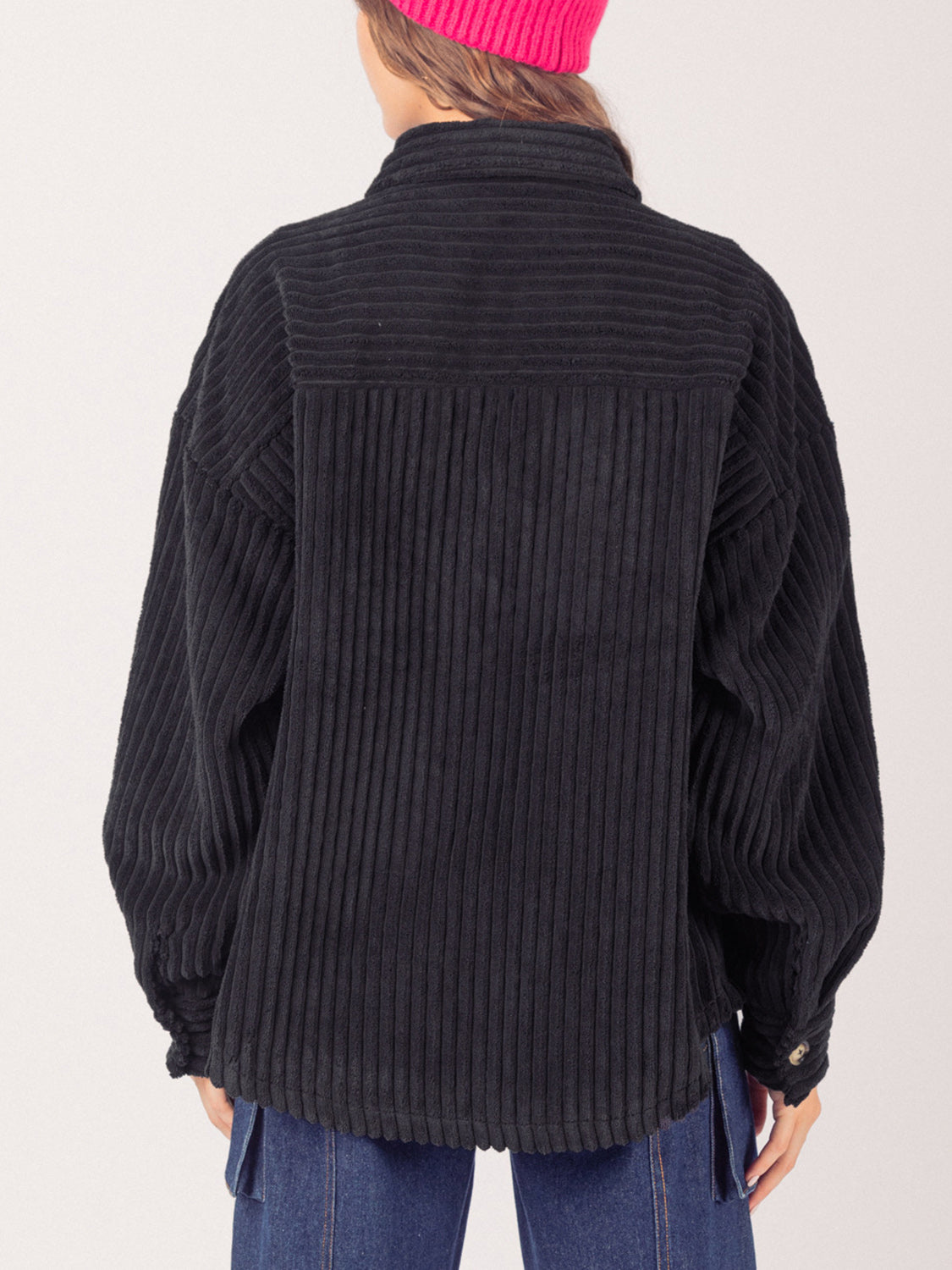 Button Up Long Sleeve Corduroy Jacket-Angel Casuals