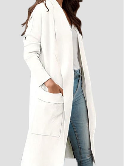 Open Front Dropped Shoulder Outerwear-Angel Casuals