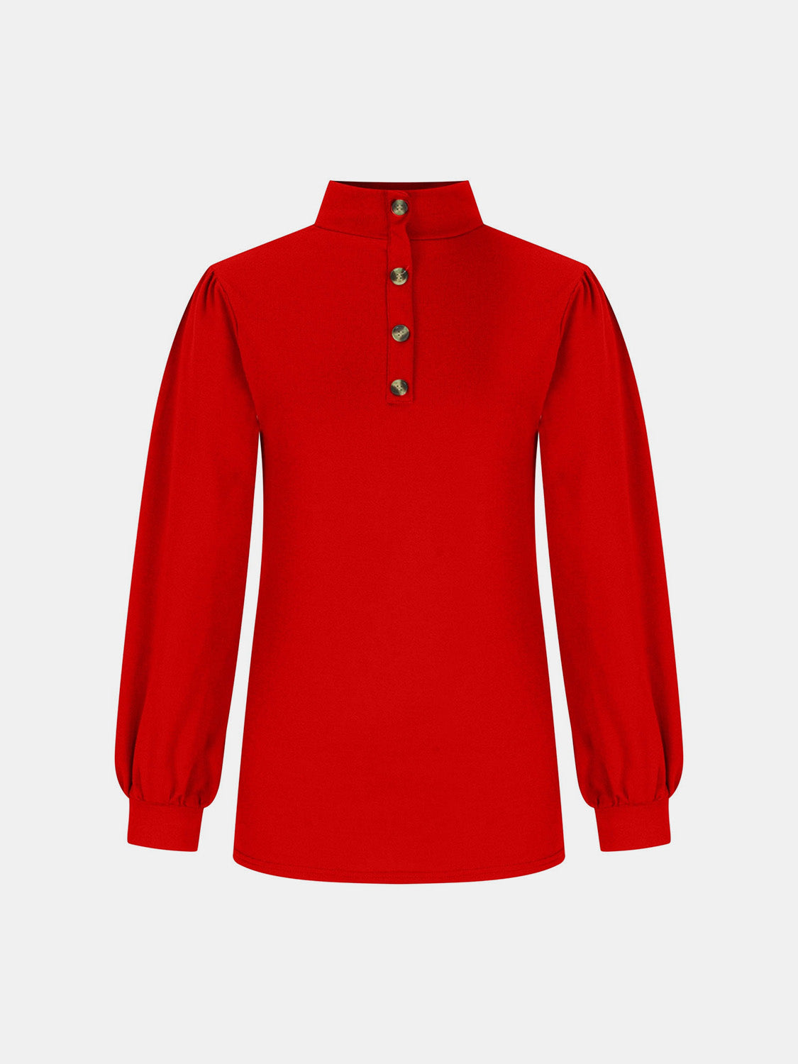 Full Size Mock Neck Long Sleeve T-Shirt-Angel Casuals