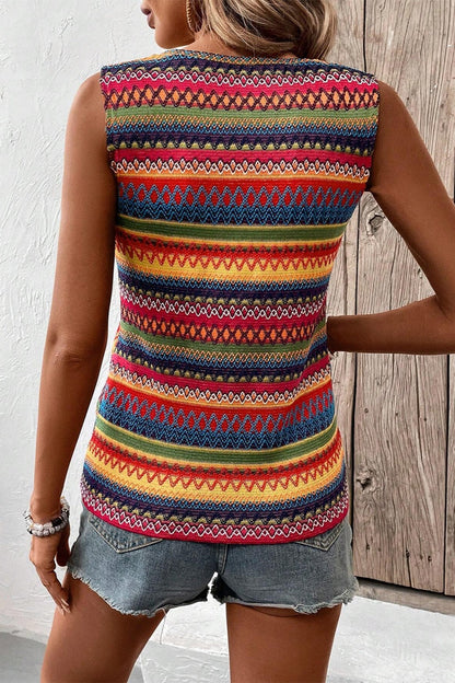 Contrast Round Neck Tank-Angel Casuals