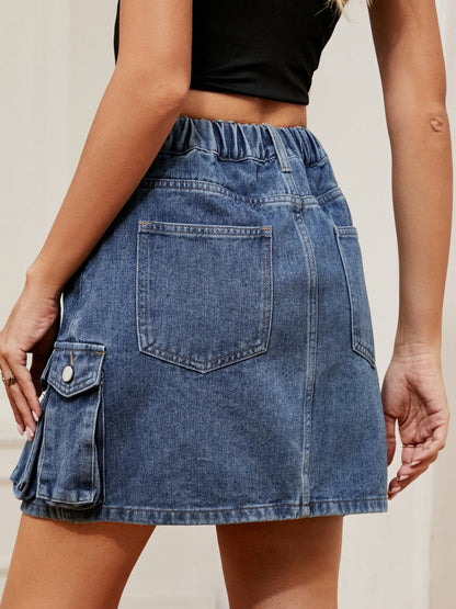 High Waist Denim Skirt-Angel Casuals