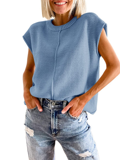 Cap Sleeve Sweater Vest-Angel Casuals