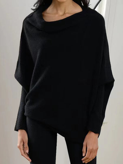 Full Size Boat Neck Batwing Sleeve Knit Top-Angel Casuals