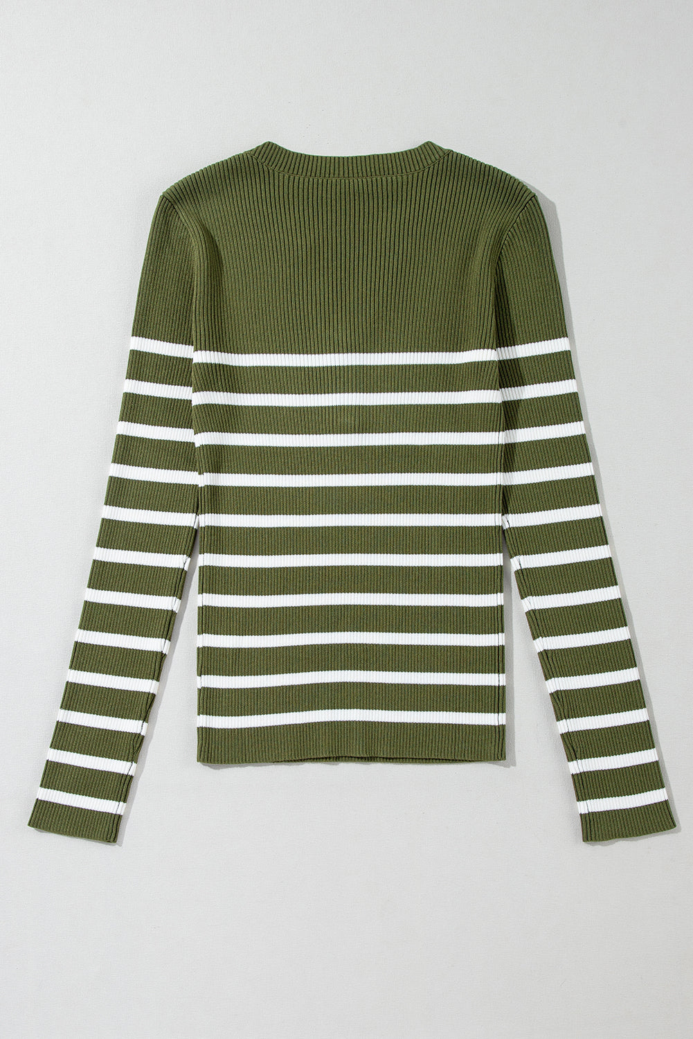 Striped Contrast Long Sleeve Knit Top-Angel Casuals