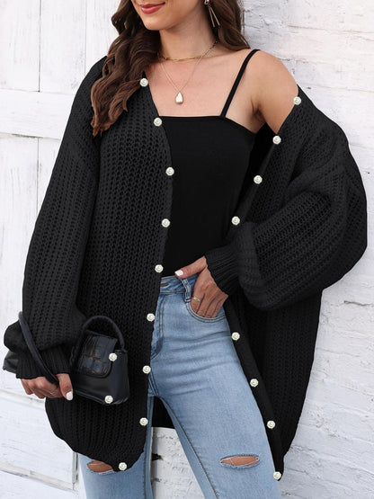 Open Front Long Sleeve Cardigan-Angel Casuals