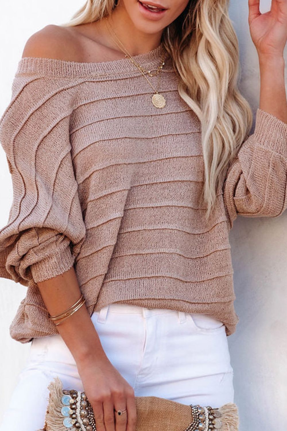 Round Neck Long Sleeve Knit Top-Angel Casuals