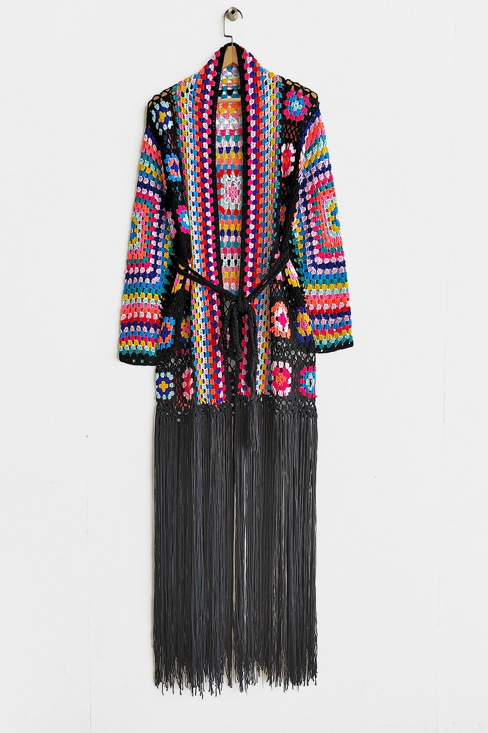 Fringe Tied Long Sleeve Cardigan-Angel Casuals