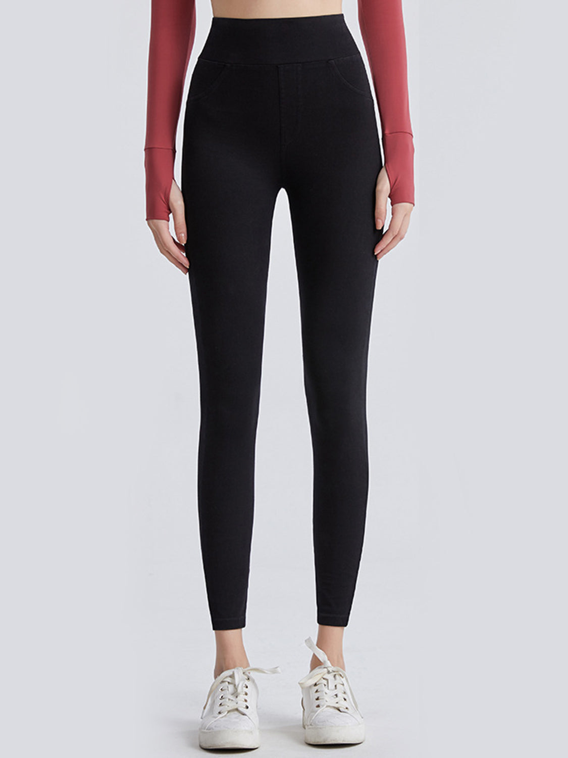 Wide Waistband Sports Leggings-Angel Casuals