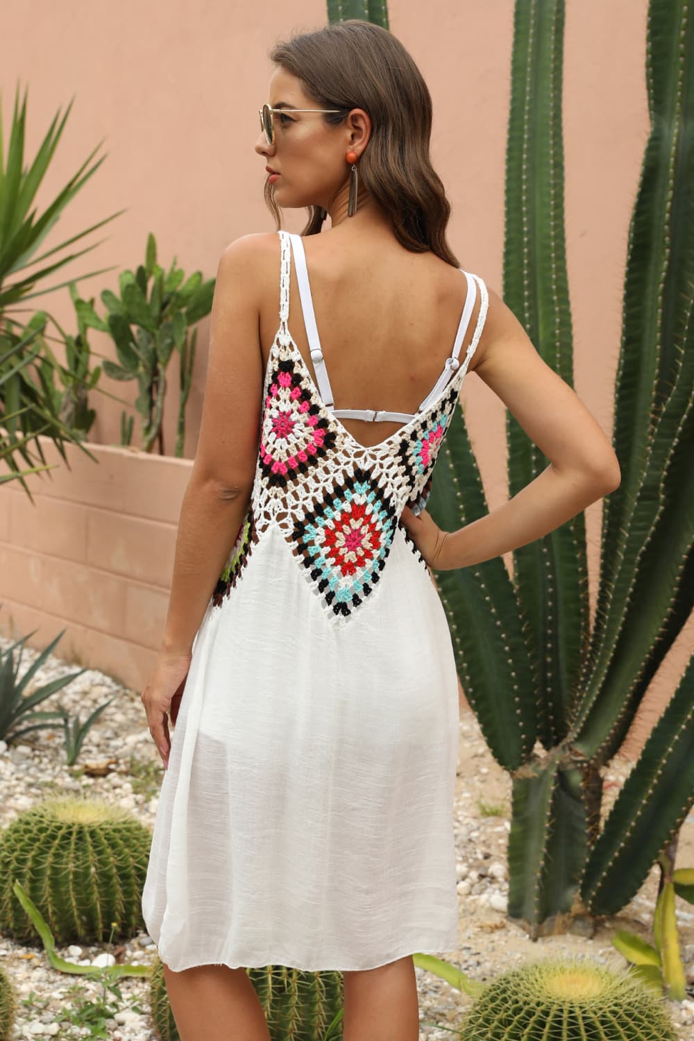 Openwork Sleeveless Embroidery Dress-Angel Casuals