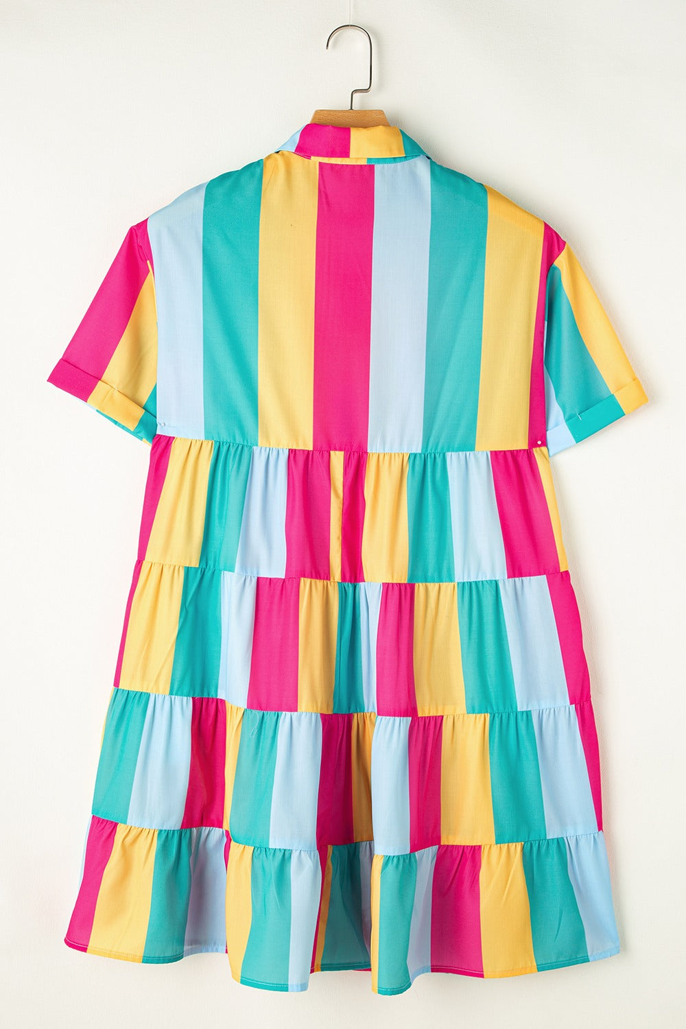 Color Block Half Sleeve Mini Dress-Angel Casuals