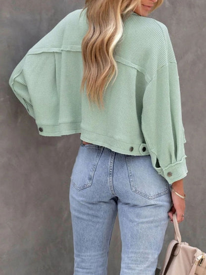 Button Up Long Sleeve Jacket-Angel Casuals
