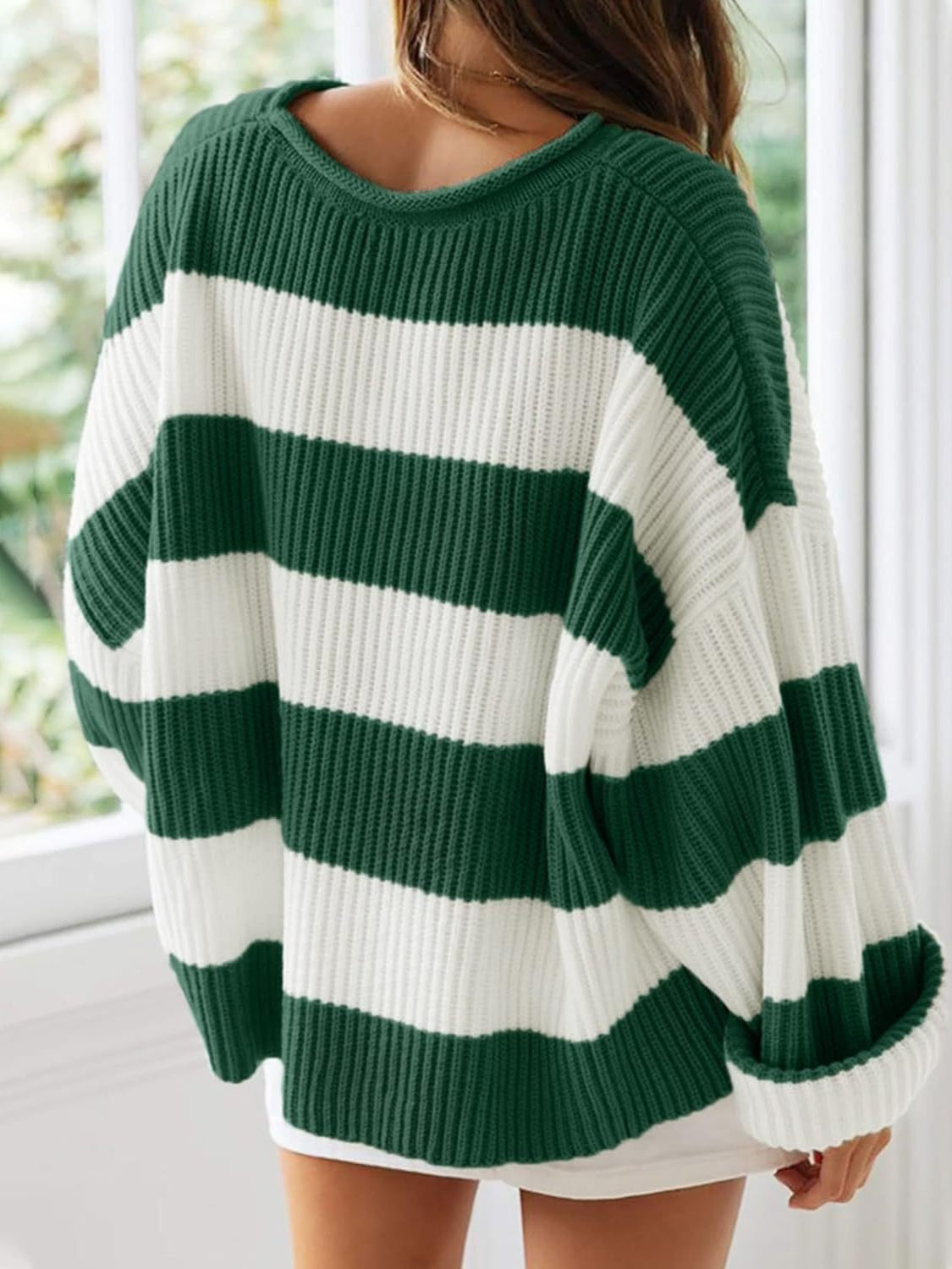 Round Neck Long Sleeve Sweater-Angel Casuals