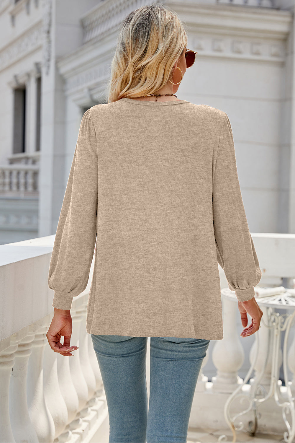 Round Neck Long Sleeve Top-Angel Casuals