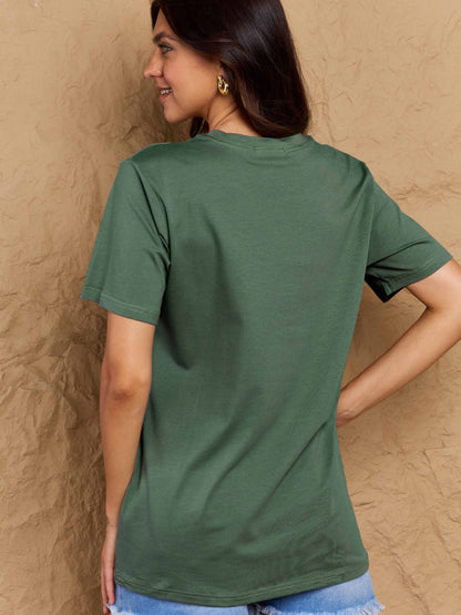 Full Size Round Neck Short Sleeve T-Shirt-Angel Casuals