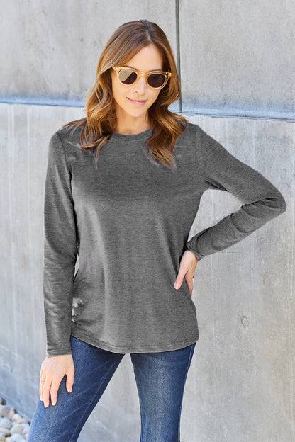 Basic Bae Full Size Round Neck Long Sleeve Top-Angel Casuals