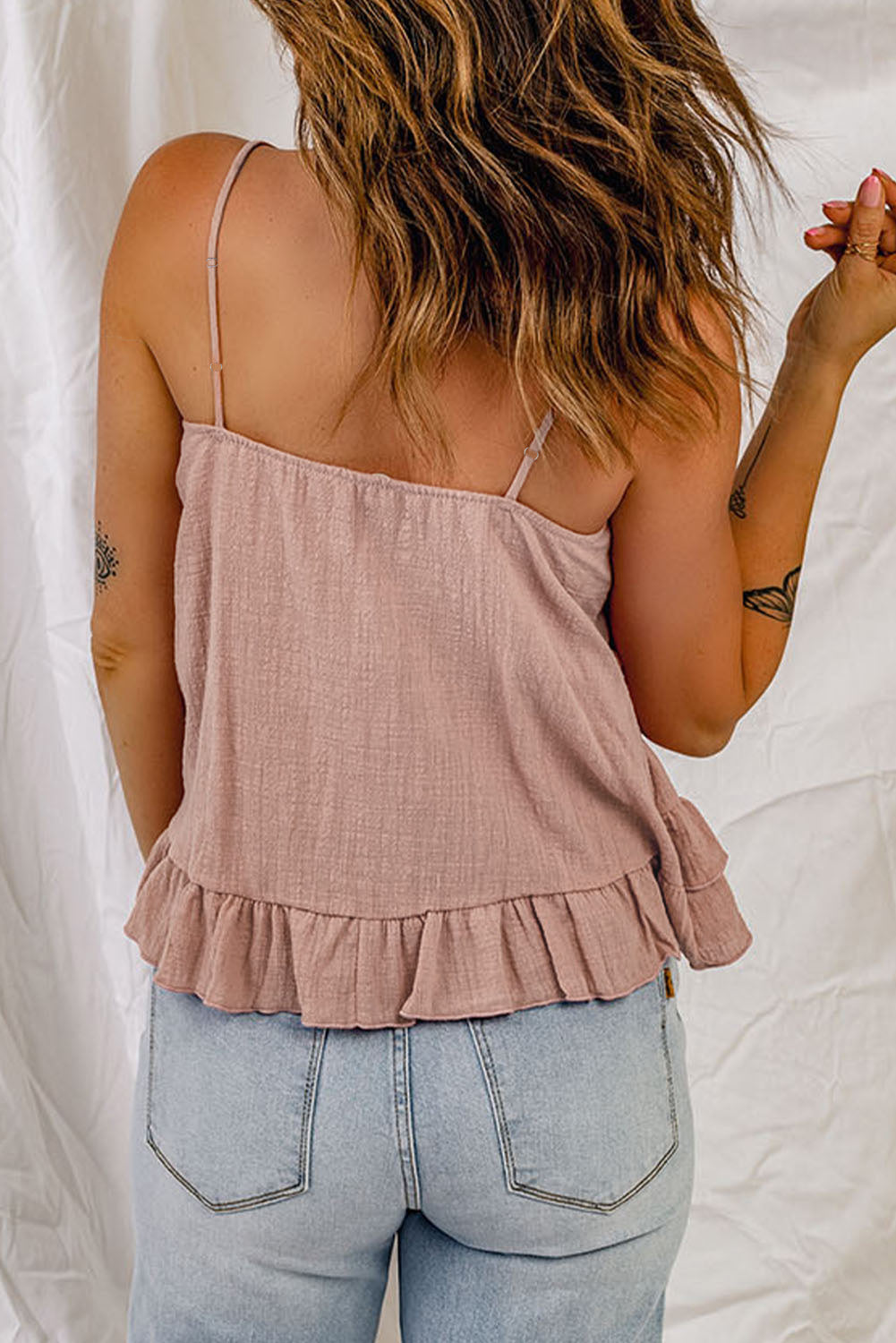 Ruffled Scoop Neck Sleeveless Cami-Angel Casuals