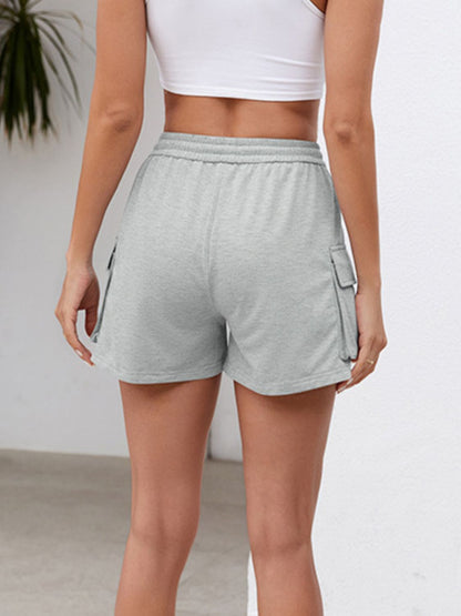 Drawstring Elastic Waist Shorts with Pockets-Angel Casuals