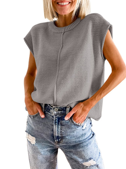 Cap Sleeve Sweater Vest-Angel Casuals