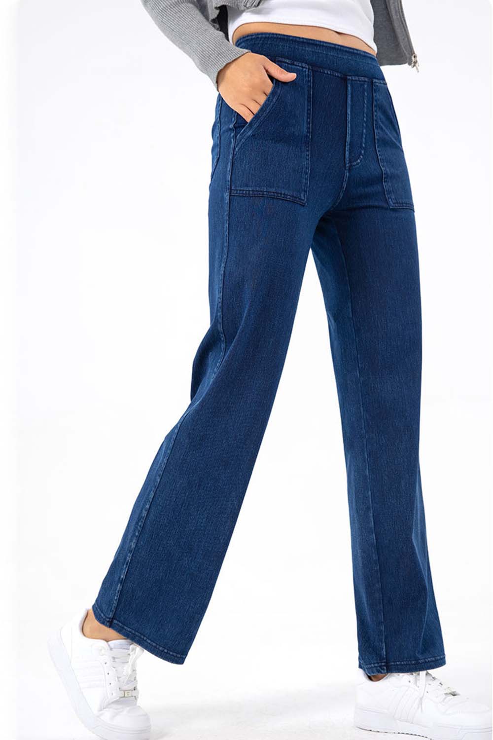 Pocketed Long Jeans-Angel Casuals