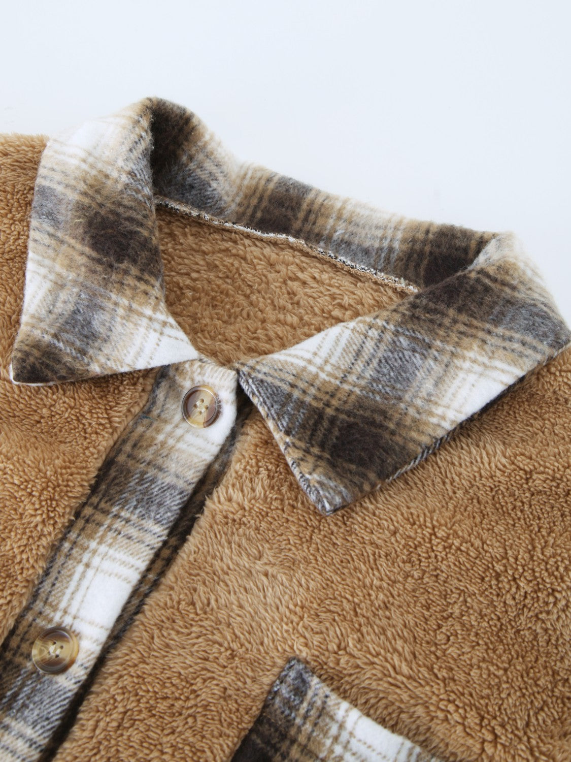 Plaid Contrast Dropped Shoulder Coat-Angel Casuals
