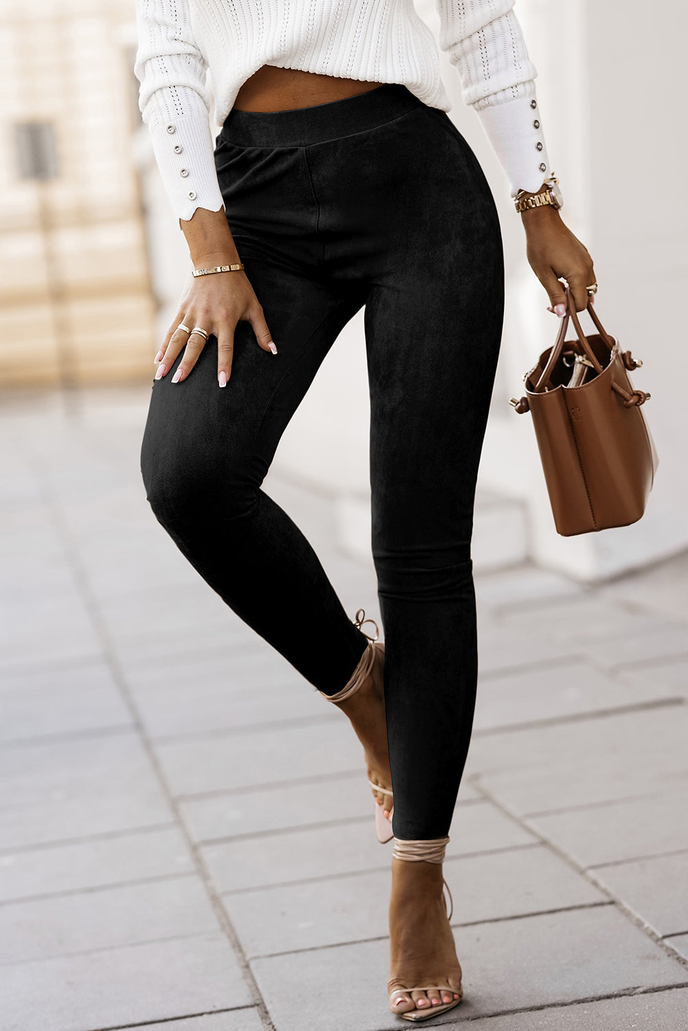 High Waist Skinny Leggings-Angel Casuals