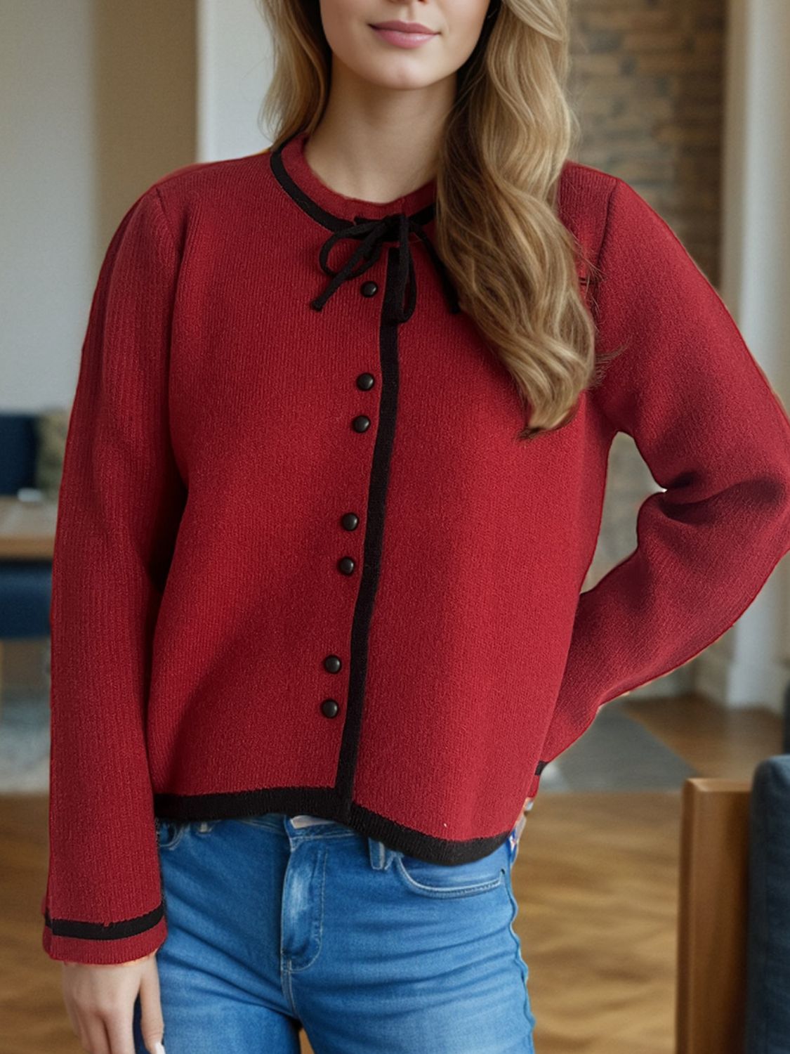 Button Down Long Sleeve Cardigan-Angel Casuals