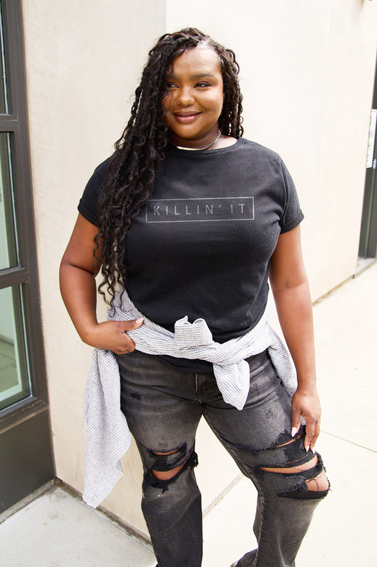 Simply Love Full Size KILLIN'IT Short Sleeve T-Shirt-Angel Casuals