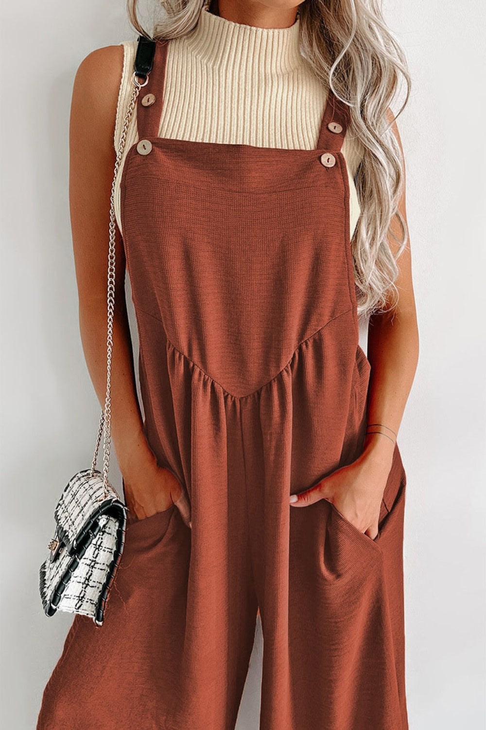 Square Neck Wide Strap Jumpsuit-Angel Casuals