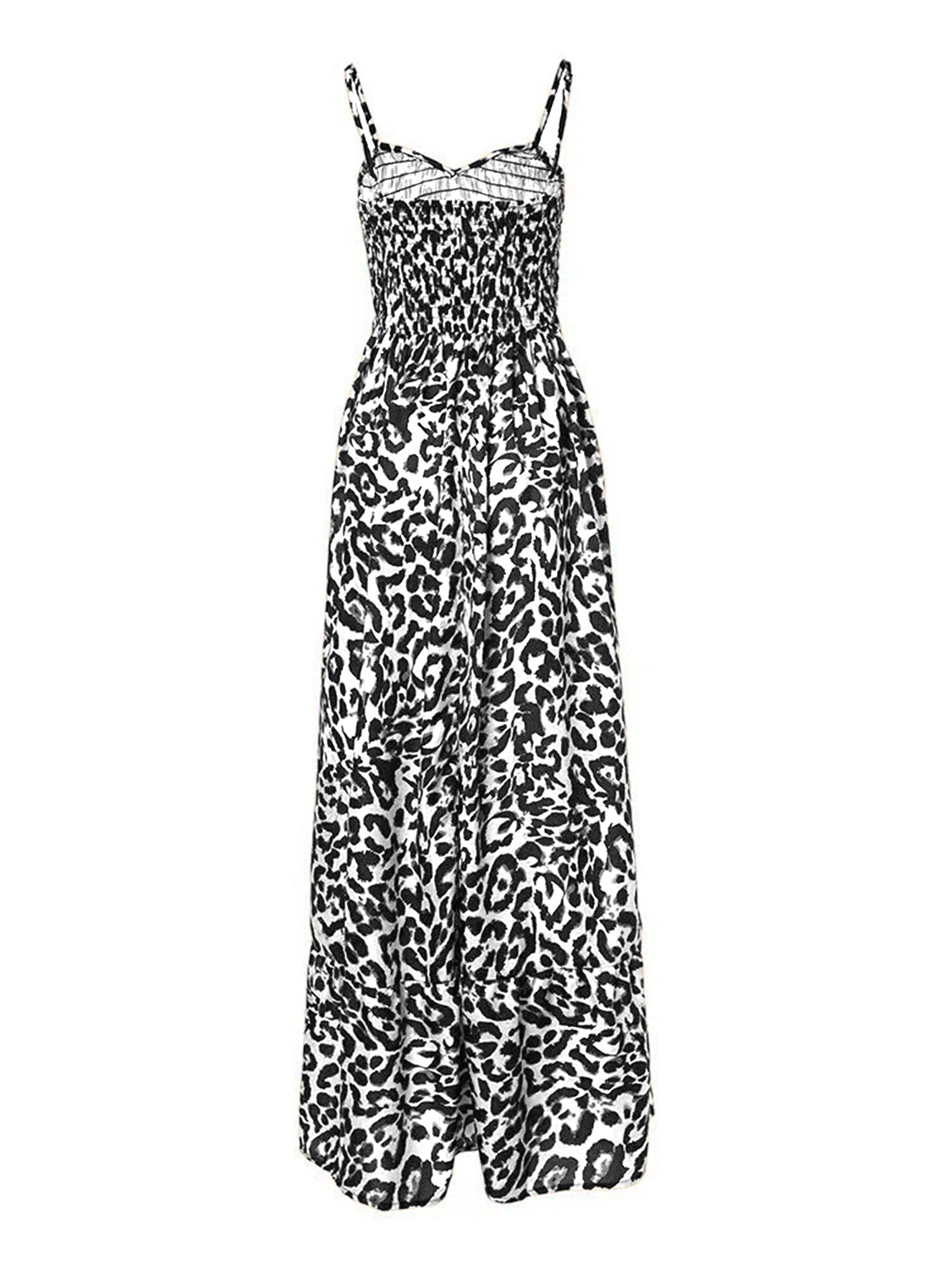 Leopard Sweetheart Neck Cami Dress-Angel Casuals