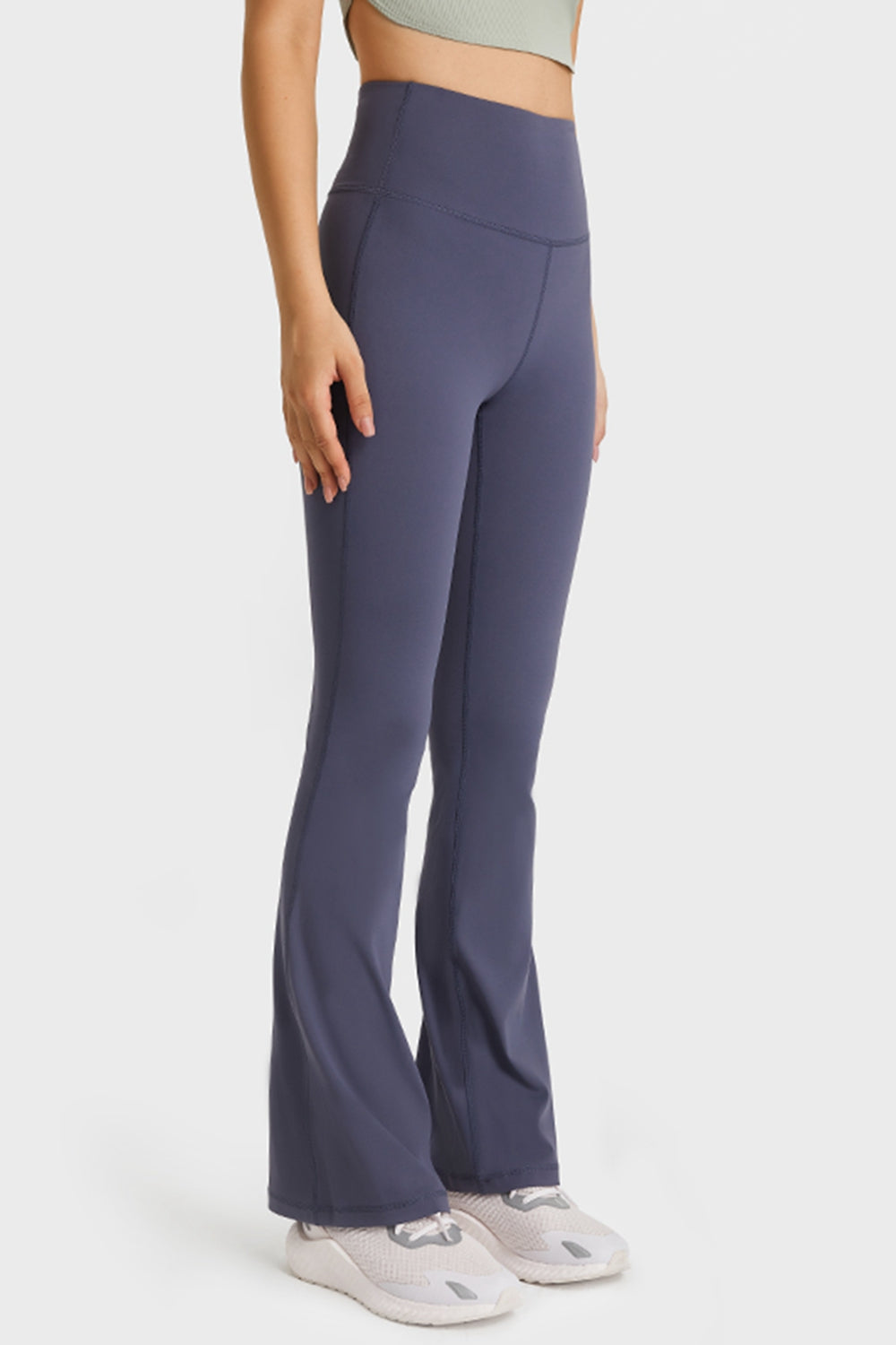 Elastic Waist Flare Yoga Pants-Angel Casuals