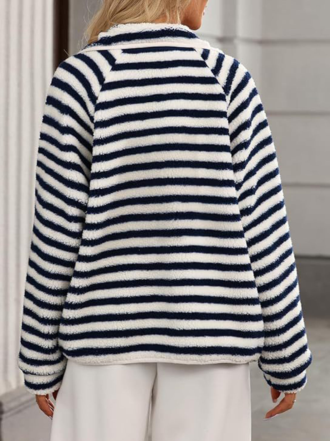 Pocketed Half Snap Sherpa Jacket-Angel Casuals