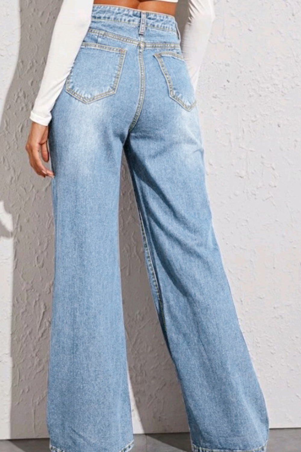 High Waist Wide Leg Jeans-Angel Casuals