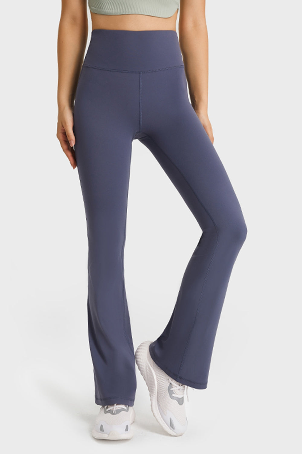 Elastic Waist Flare Yoga Pants-Angel Casuals