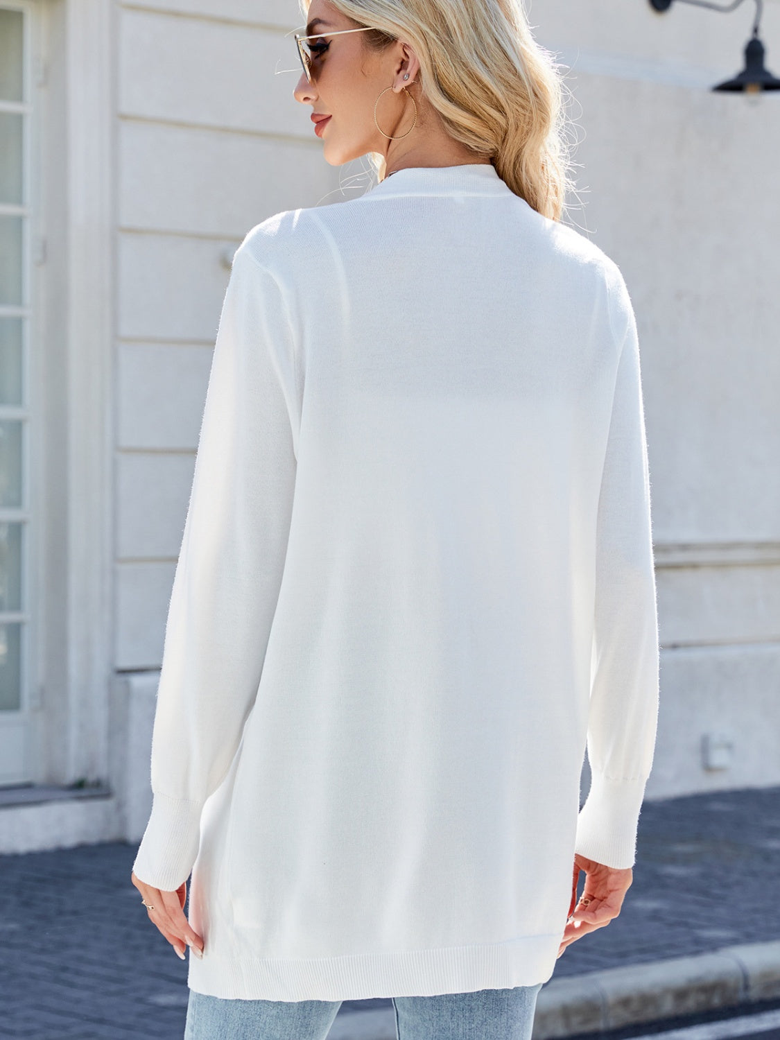 Open Front Long Sleeve Cardigan-Angel Casuals