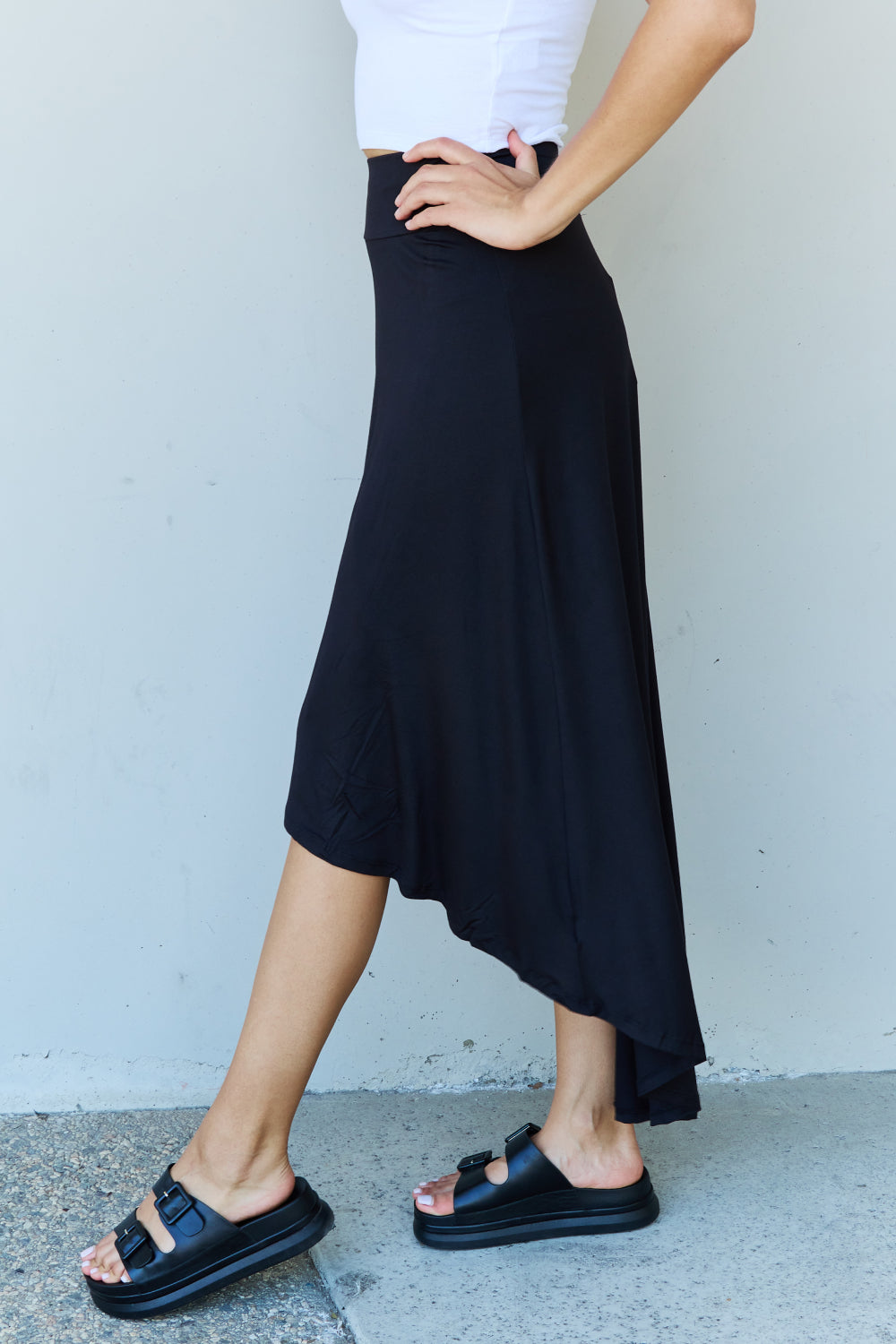 Ninexis First Choice High Waisted Flare Maxi Skirt in Black-Angel Casuals