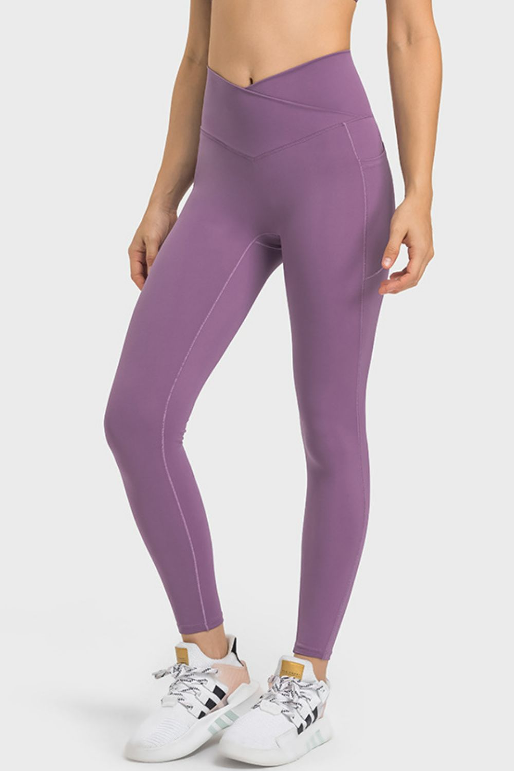 V-Waist Yoga Leggings with Pockets-Angel Casuals