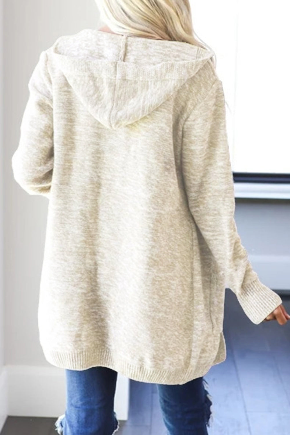 Heathered Open Front Cardigan with Pockets-Angel Casuals