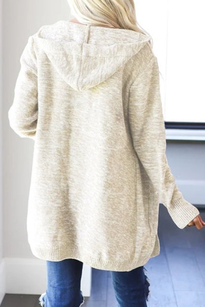 Heathered Open Front Cardigan with Pockets-Angel Casuals