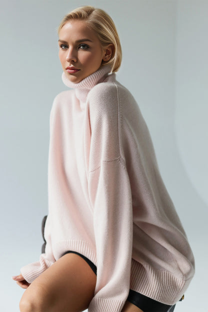 Basic Bae Turtleneck Dropped Shoulder Long Sleeve Sweater-Angel Casuals