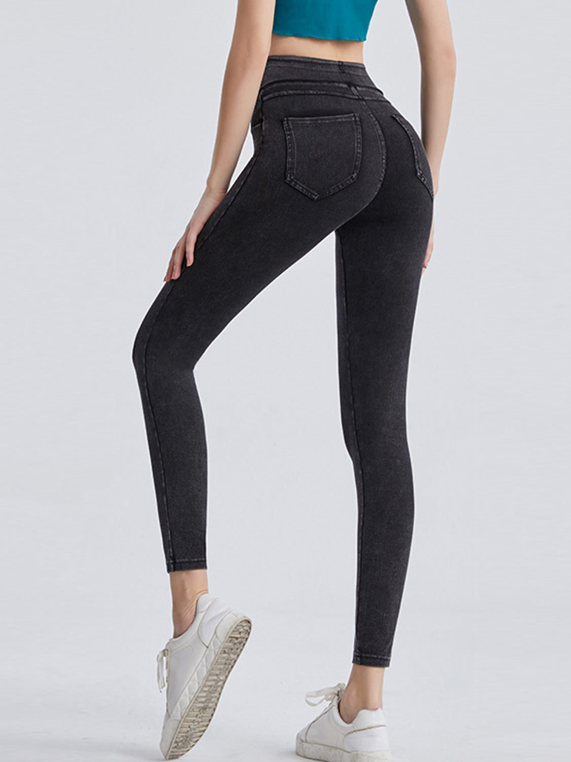 Wide Waistband Sports Leggings-Angel Casuals