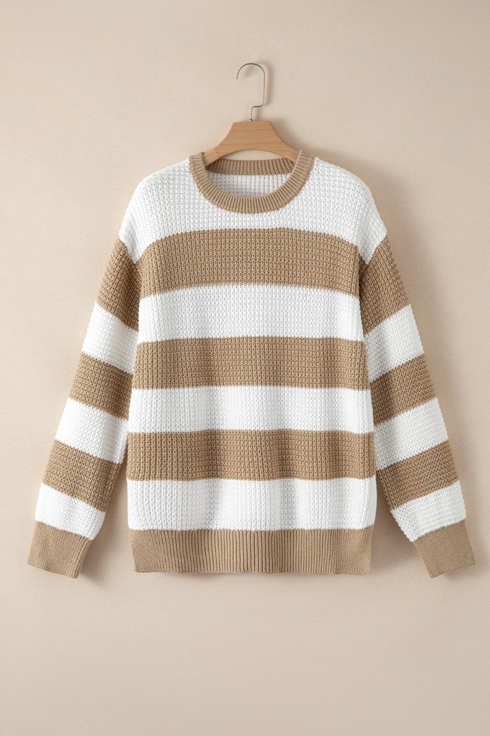 Color Block Round Neck Sweater-Angel Casuals