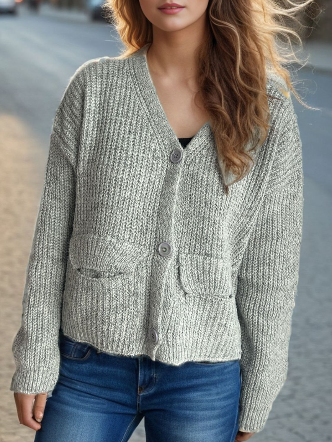 Button Down Long Sleeve Cardigan-Angel Casuals