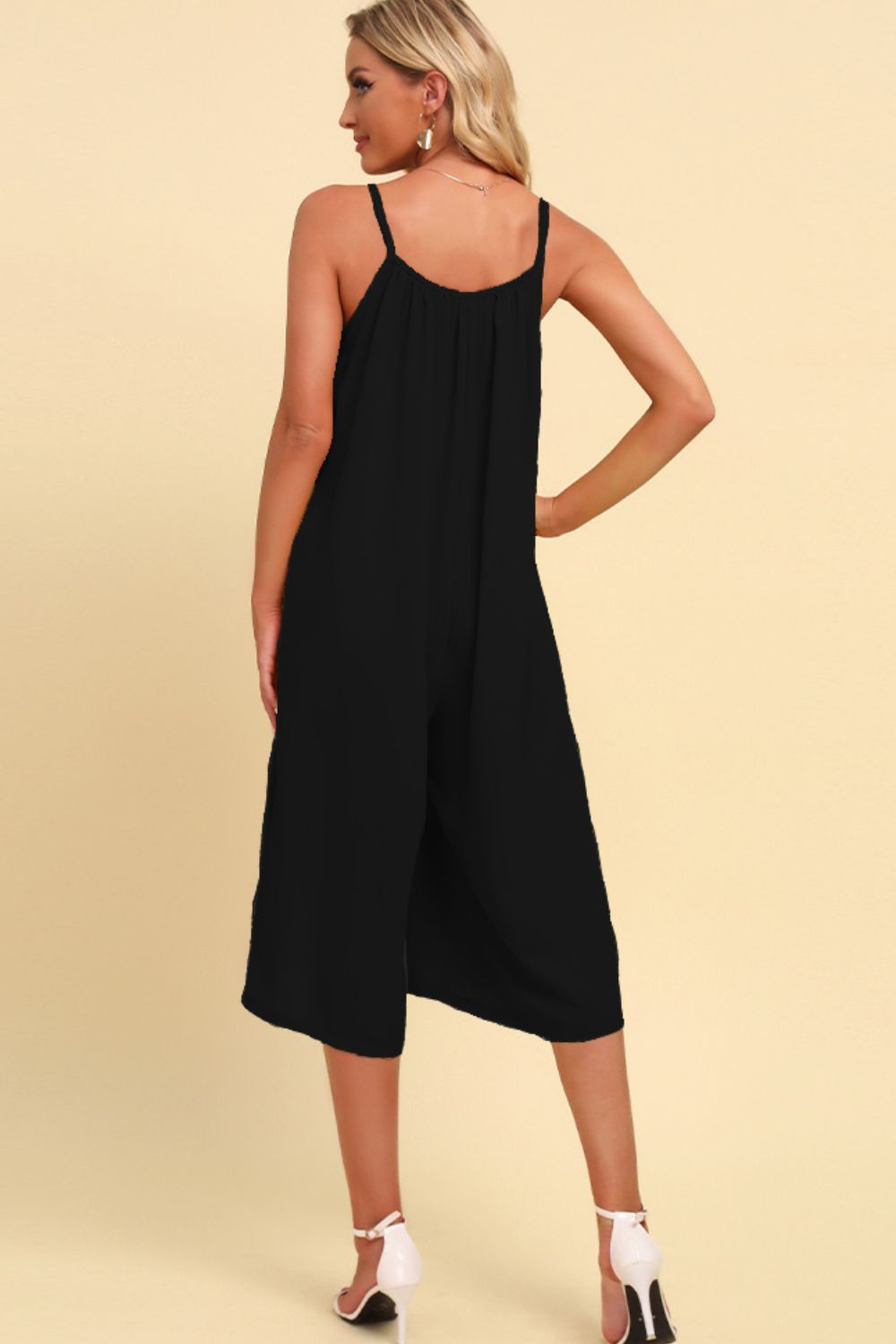 Spaghetti Strap Scoop Neck Jumpsuit-Angel Casuals