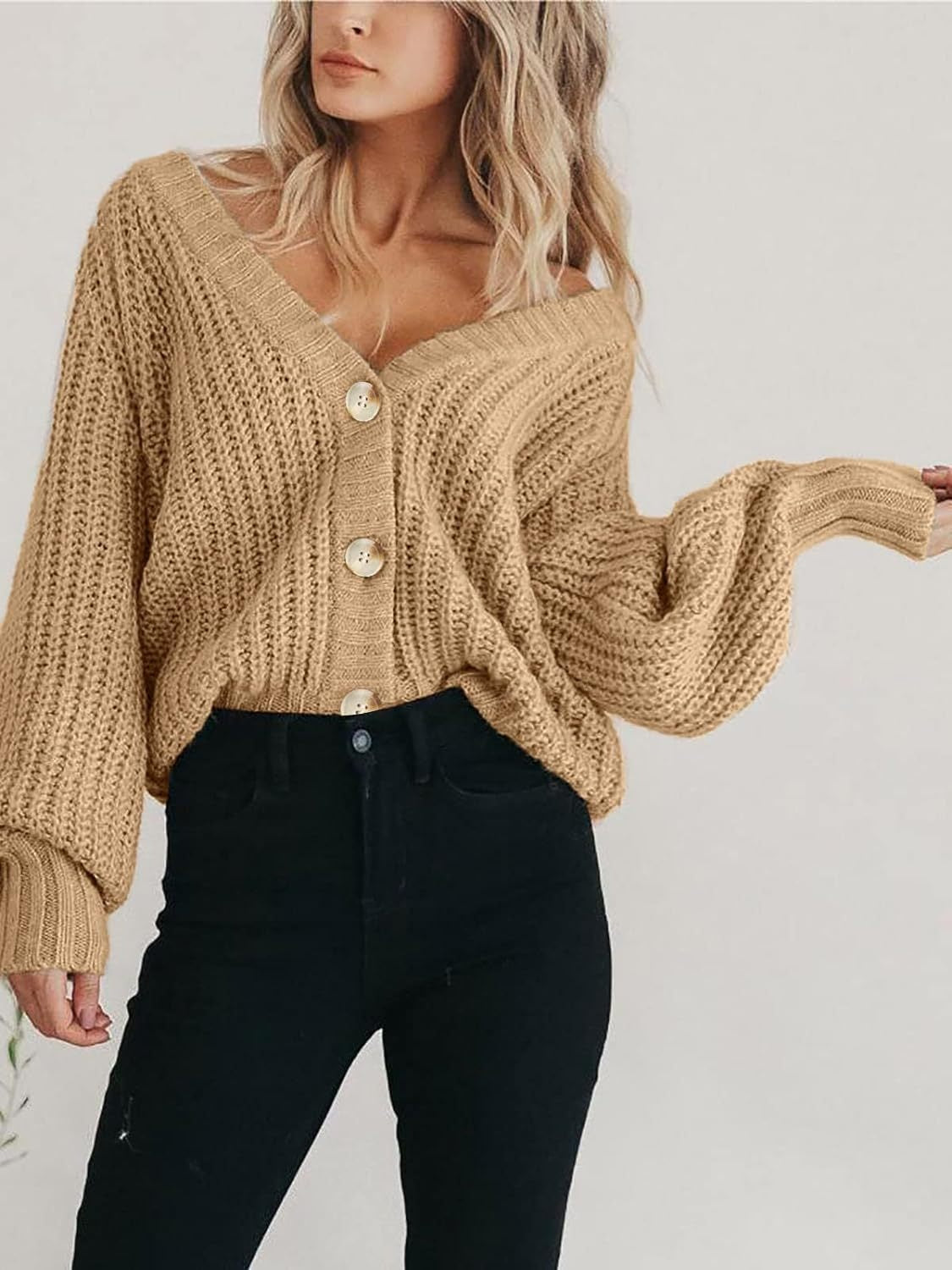Button Up Long Sleeve Cardigan-Angel Casuals