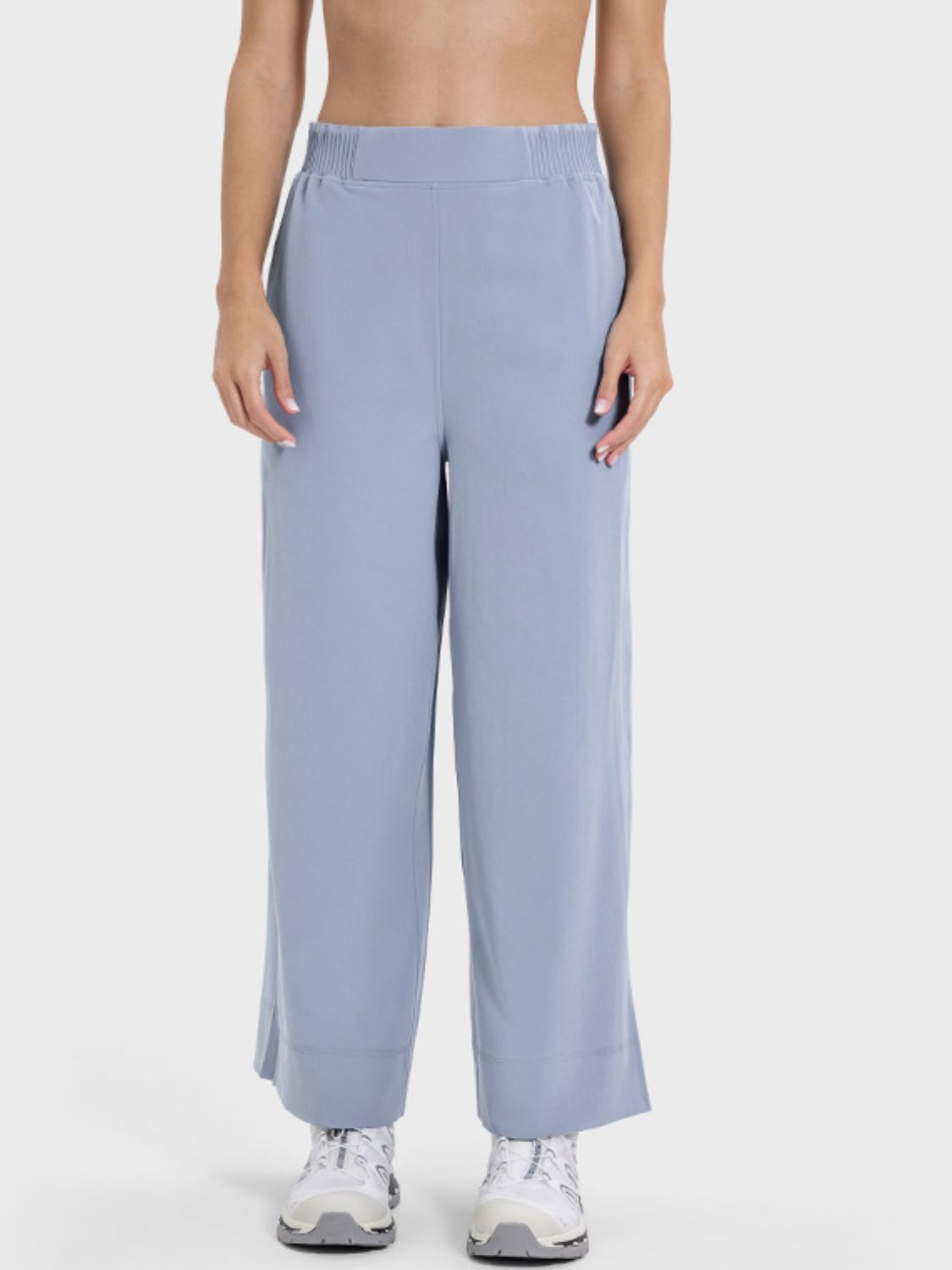 Slit Wide Leg Active Pants-Angel Casuals