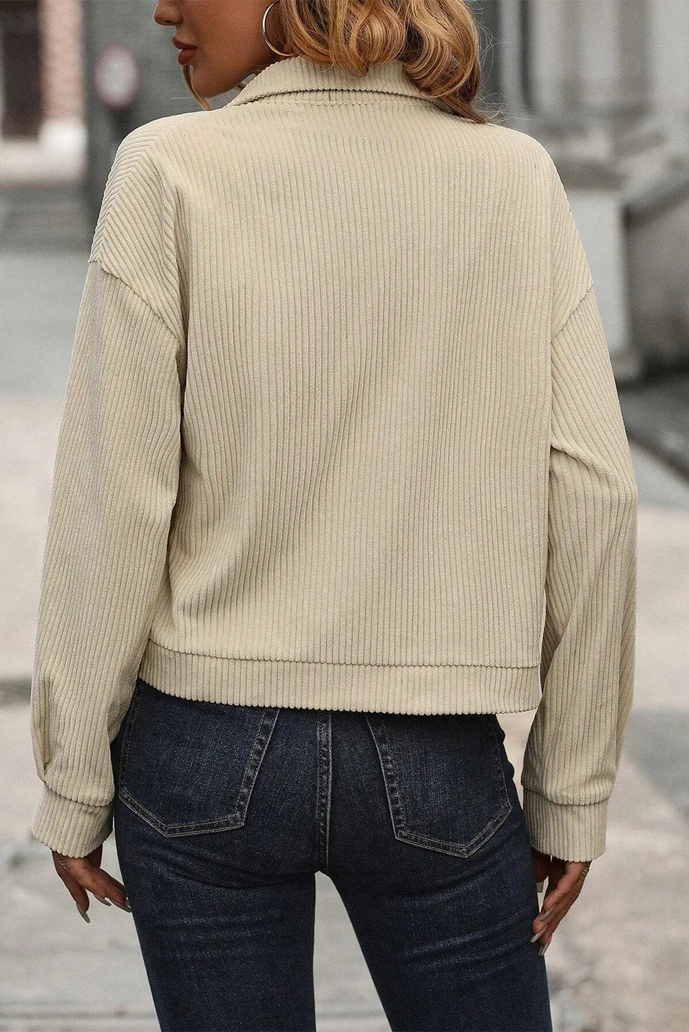 Pocketed Collared Neck Button Up Jacket-Angel Casuals