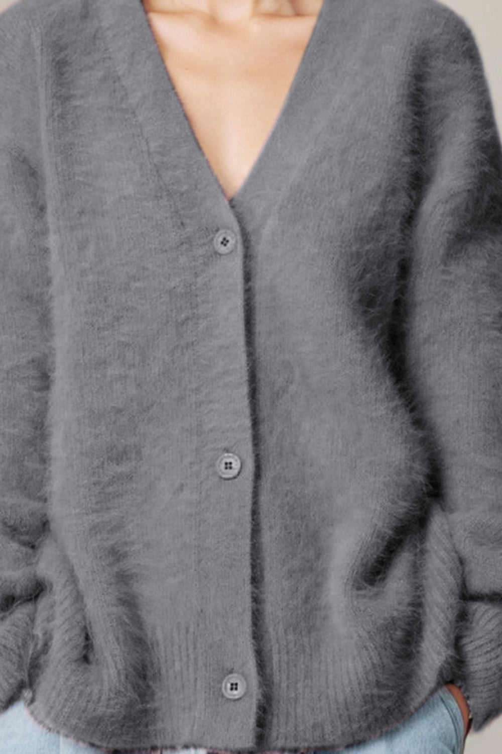 Button Up Dropped Shoulder Cardigan-Angel Casuals