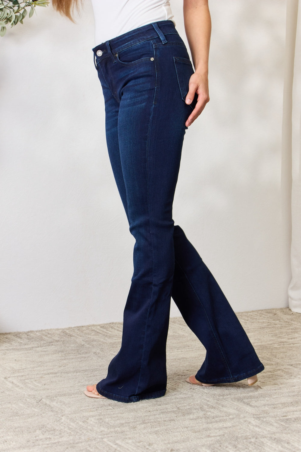 Kancan Full Size Mid Rise Flare Jeans-Angel Casuals