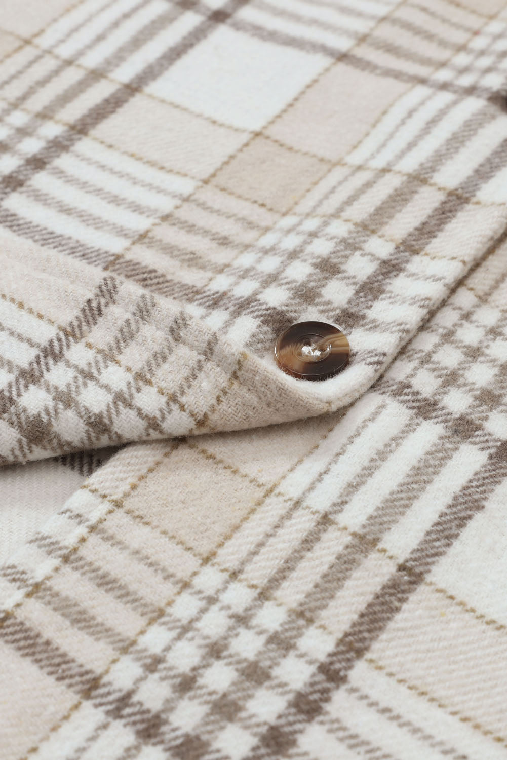 Plaid Removable Hood Button Up Shacket-Angel Casuals